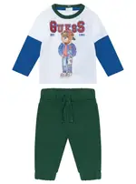 GUESS Bear Active T-Shirt and Pant Set (0–18m) in Green Size: 12M, Cotton
