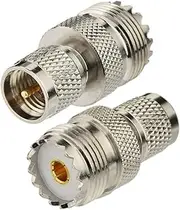 Superbat Mini UHF Male to UHF Female Connector 2-Pack Pl259 Coax Adapters Mini uhf to SO-239 for Radios Model SM-50 SM-120, Radius, Maxtrac ect.