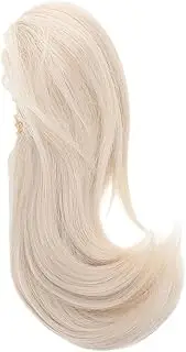 EXQUIMEUBLE Heat Resistant White Wig Women's Clip for Elderly Curly Wavy Ponytail Hair Extension Messy Bun Hair Piece