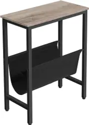 Industrial Side Table with Magazine Holder Sling and Metal Structure (Grey)