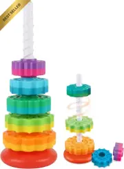 Rainbow Ring Stacker Montessori Toy for Toddlers 1-3, Sensory Learning