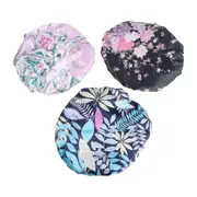 3Pcs Waterproof Bathing Caps Fashion Printing Shower Caps Woman Shower Hats