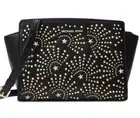 New Michael Kors Selma firework MD messenger bag Gold star stud leather rivets