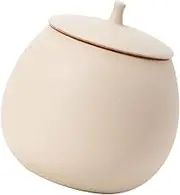 Alipis Food Jar Ceramic Tea Canister Storage Jar: Retro Food Container with Airtight Lid, Small Tea Jar Food Storage Holder for Loose Tea, Coffee, Sugar, Salt, Spice (white)