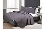 Ramesses 3 Piece Chic Embossed Comforter Set Charcoal King