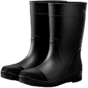 [CLSQLXYJZC] Lightweight Durable Mid Calf Anti-Skid Waterproof Rubber Rain Boots for Men, Comfort Windproof PVC Outdoor Work Garden Boots, for Gardening Farming Camping Fishing and Yard Working