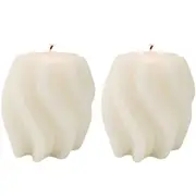 2x Urban Swirl 8cm Vanilla Scented Candle Home Fragrance Tabletop Decor Cream