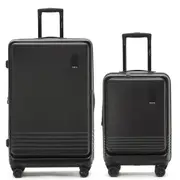 Tosca Horizon Front Lid Opening Suitcase Luggage 31" & 20" Set- Black