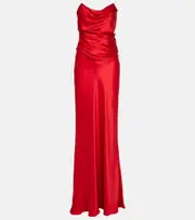 [The Sei] The Sei Draped silk satin corset gown AU 14 red
