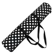 YOGA MAT ZIPPER BAG (ONLY) CARRY STRAP SIDE POCKET BLACK WHITE DOTS 26 INCHES