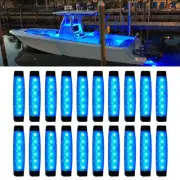 20x 12V Marine Deck Courtesy Lights Blue Boat Bow 6LED Navigation Starboard Lamp