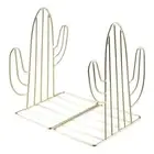 Metal Bookends Cactus Bookshelf Decor Heavy Duty Book Ends Home