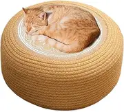 Moreeulsi Outdoor Pouf Ottoman Waterproof - Round Woven Patio Footstool,Tatami Floor Cushion for Home Garden Coastal Living Porch Exterior Deck Poolside Seating
