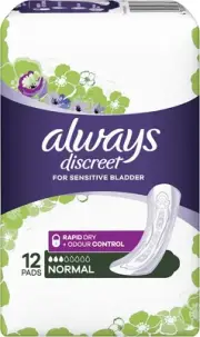 Always Discreet Incontinence Pads, Normal, 12 Pack