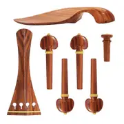 1 Set 4\4 Violin Spare Rosewood Violin Tailpiece Chinrest Peg Endpin Kit Violin Fittings Decoration M