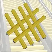 6 Pcs Rubber Conveyor Roller, Feed Roller Conveyor Dia 35mm/1.4" 50mm/ 2" 60mm/ 2.4" 70mm/ 2.8", Polyurethane Conveyor Rollers for Woodworking and Assembly Line(6 Pcs D-2.4"/60mm,L-390MM/15.4in)