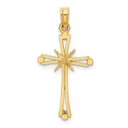 14K Yellow Gold D/C W/ X-Center On Cross Charm