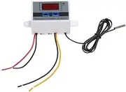 XH-W3001 Ligent Digital Microcomputer Temperature Controller with -Display Thermostat Switch Heating/Cooling Temperature Control Switch with Water- Sensor Probe White 24V