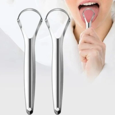 1Pcs Tongue Scraper Brush Stainless Steel Tongue Cleaner Breath Removal Oraltool