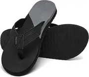 [ChayChax] Mens Two-Tone Flip Flops with Arch Support Comfort Beach Thong Sandals Indoor Outdoor