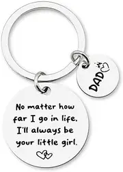 [Xiyantiji] Fathers Day Birthday Gifts Keychains for Dad Daddy Christmas Xmas Gifts from Daughter to Father Keychain for Men Distance Daddy Dad I Love You Gifts From Kids I'll Always Be Your Little Girl key chain