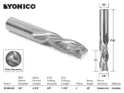 3/8" Dia. 3 Flute Downcut CNC Router Bit - 3/8" Shank - Yonico 32350-SC