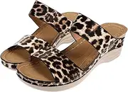 [LIFKOME] Women's Sandals Leopard Sandals Vintage Sandals Platform Sandals House Sandals for Women Sandals Leopard Print Sandals Athletic Sandals Unique Sandals Leather