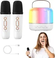 Portable Speaker with Microphone,Cordless Microphone Speaker Set | 360° Colorful Atmosphere Light Music Player, Portable Sound Box for Birthday, Wedding, Christmas