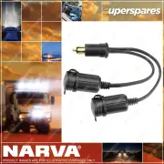 Narva Heavy Duty Adaptor Merit Plug To Twin Accessory Sockets Blister Pack