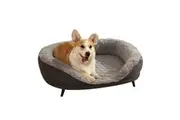 Raised Dog Bed Cat Couch Puppy Sofa Doggy Soft Cushioned Lounge Pet Chaise Furniture Crate Fabric Angora 90x78x29cm
