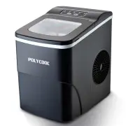 POLYCOOL 2L Portable Ice Cube Maker Machine Automatic with Control Panel, Black