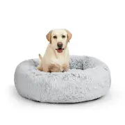 Pet Bed Cat Dog Donut Nest Calming Mat Soft Plush Kennel M