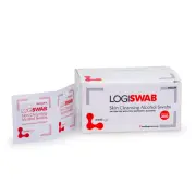 LOGISWAB Skin Cleansing Alcohol Swabs Prep Pads - Box of 200 (70% Isopropyl)