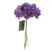 NEW Vivaldi Ribtex Foam 6 Head Rose Bunch By Spotlight