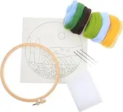 KONTONTY 1 Set Wool Felting Starter: Beginners DIY Needle Felting Set - Needle Felt Painting Kits with Picture Frame Foam Pad Felt Cloth and Instruction