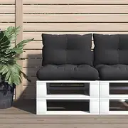 Pallet Cushions Black Fabric Set, Comfortable Chair Cushion Pads for Dining, Outdoor, Kitchen, Patio, Room Use