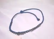NWT Peyote Bird Blue 925 Silver Cord Braided Bracelet 13" Untied Free Spirit