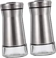 HEATSHAKING 2Pcs Portable Condiment Dispenser with Transparent Base for Kitchen and Outdoor Use Multi Functional Spice Storage Jar