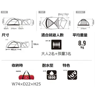 ［二手］Snow peak SDE-001 五人帳篷 含原廠地布