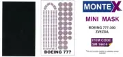 Montex 1/144 BOEING 777-300 CANOPY PAINT MASK Zvezda