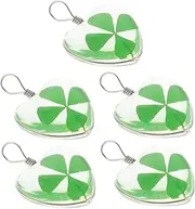 [EXAOMBLE] 5pcs Pendant Jewelry Of The Lid Shamrock Charm Shamrock Heart Pendant Lucky Four Leaf Pendant Charms Heart Shaped Pendant Shamrock Pendant Charm Lucky Charms Glass