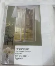 New Eggshell 50” X 216” Sheer Voile Rectangular Window Scarf Tangiers Elegance