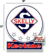 (SKEL-5) 12" SKELLY KEOTANE GAS DECAL LUBSTER GASOLINE PUMP OIL SIGN STICKER