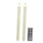 Flameless Taper Candles Flickering with Remote and Timer, 3D Moving Flame Ivory