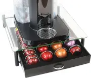 Decobros Crystal Tempered Glass Nespresso Vertuoline Storage Drawer Holder for C