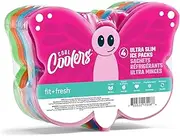 Cool Coolers Kids Lunch Box Ice Packs, Slim Ice Packs for Lunch Bags, Lunch Ice Packs ReusableMulticolored 4 Pack (Butterfly)