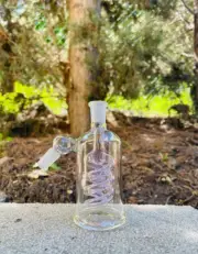 5'' 45°nPink Dry Ash Catcher Tornado Percolator Water Filter Bong Bowl 14mm