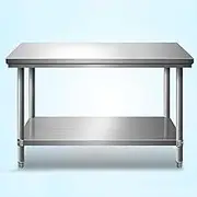 Snaweo Stainless Steel Work Table, Commercial Kitchen Stainless Steel Table, Free Standing Stainless Steel Prep Table with Adjustable Feet for Restaurant, Home and Hotel(100x60x80cm)