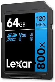 Lexar Professional 800X PRO SDXC UHS-I SD Card Capacity 64GB