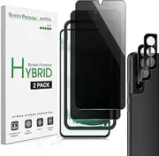 amFilm 2 Pack Privacy Screen Protector for Samsung Galaxy S22 5G [6.1 Inch], Anti Spy and Privacy Protection, Fingerprint ID Compatible, with Easy Installation Tray